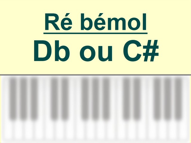 Accords piano, Ré bémol – D b ou C #