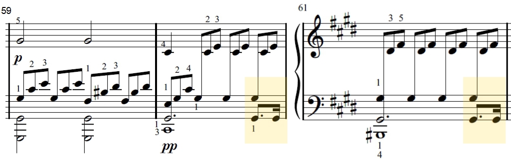 Mesure 60-61 - Sonate Clair de lune
